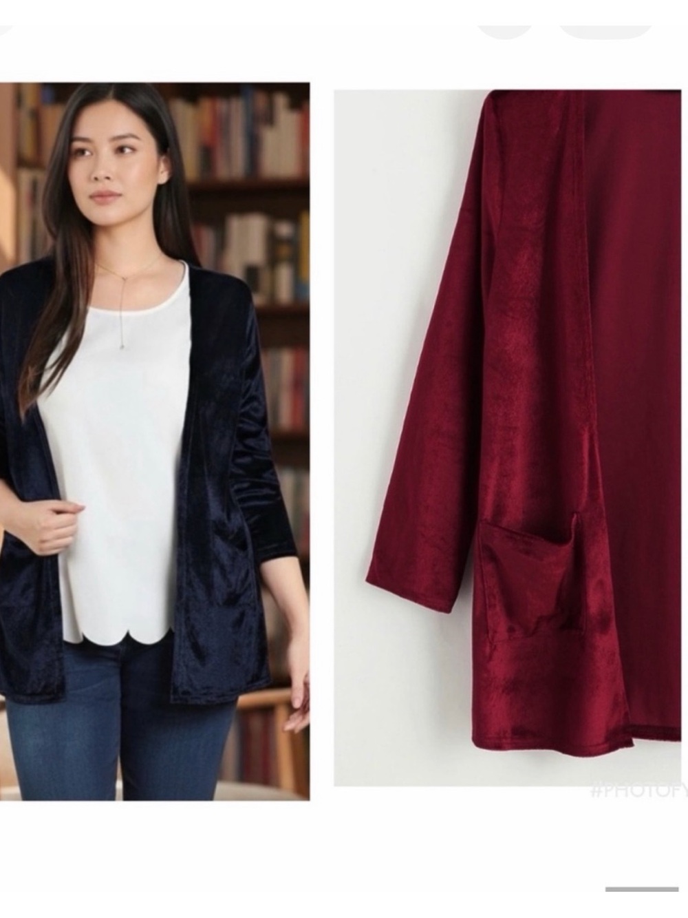 NEW•M-XL•Soul Sunrise Wendy Wine Velvet Cardigan With Pockets
